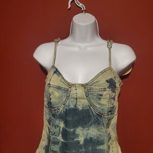Denim Tie-Dye Camisole Top